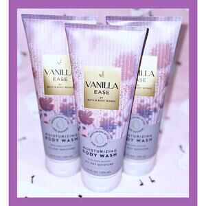Bath & Body Works Vanilla Ease 10 fl oz Moisturizing Body Wash Creamy Lather x3